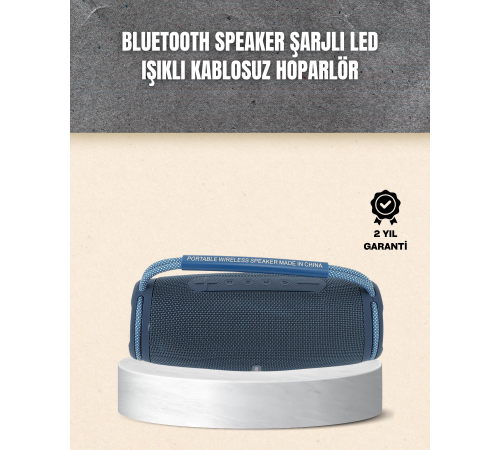 IPX5 Su Geçirmez Taşınabilir Bluetooth Hoparlör Renkli Işıklı