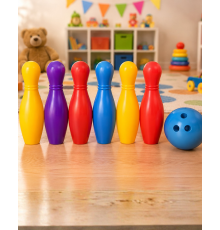 Renkli Çocuk Bowling Oyunu 6 Kukalı Eğitici Eğlence Seti