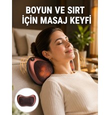 Isıtma Özellikli Derin Yoğurma Masaj Yastığı Priz & Çakmak Girişli Yeni Nesil