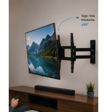 LCD LED TV Duvar Aparatı Çift Kollu Hareketli Askı Sistemi