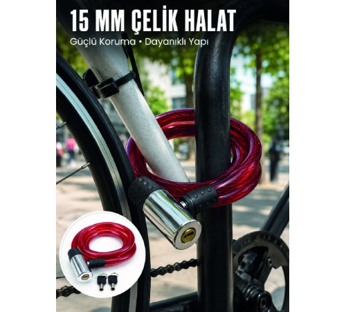 Metal Kilit Başlıklı Dayanıklı Bisiklet ve Scooter Güvenlik Kilidi