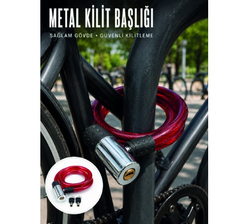 80 cm Uzunluk ile Pratik ve Kolay Kullanım Sunan Çelik Halat Kilidi