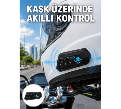 Bluetooth Kask Kulaklığı Intercom 5.0 Bluetooth Android ve İOS Uyumlu Yeni Nesil