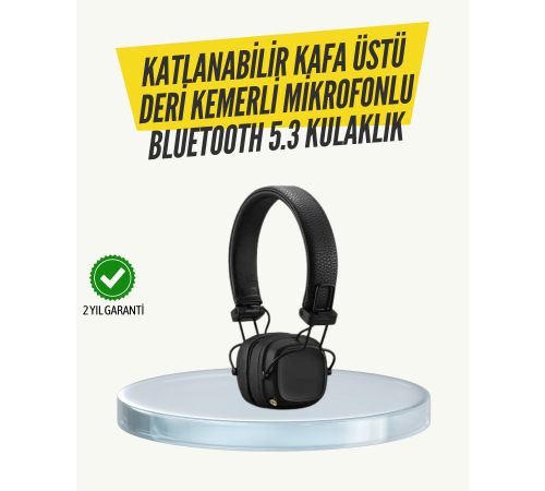 Ergonomik Konforlu Kablosuz Kulak Üstü Bluetooth Kulaklık