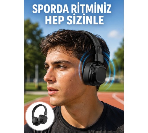 Katlanabilir Tasarımlı Taşınabilir Kablosuz Müzik Kulaklığı Yeni Nesil