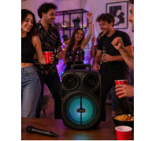 Kablosuz Karaoke Hoparlör Mikrofonlu RGB Işıklı 6.5 İnç Bluetooth Speaker Taşınabilir