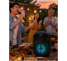 RGB Işıklı Bluetooth Karaoke Hoparlör Mikrofonlu USB TF Kart Destekli Taşınabilir Speaker