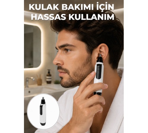 Hassas 3D Bıçaklı Kulak ve Burun Tıraş Makinesi Yeni Nesil