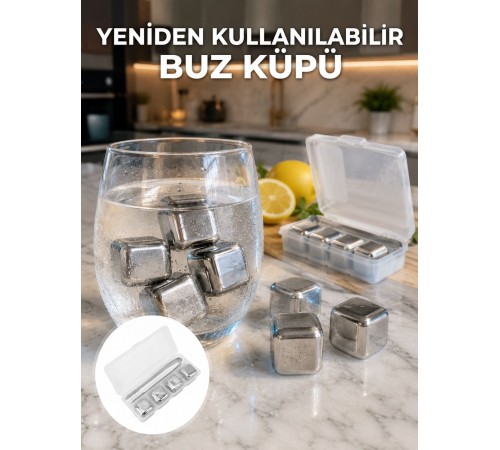 Hızlı Soğutma Özellikli Paslanmaz Metal Buz Küpü Takımı Yeni Nesil