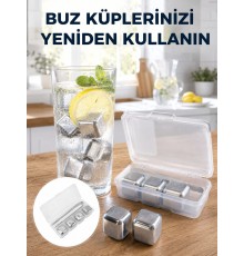 Çevre Dostu Metal Buz Küpü ve Kullanışlı Klips Seti Yeni Nesil