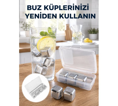 Çevre Dostu Metal Buz Küpü ve Kullanışlı Klips Seti Yeni Nesil