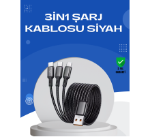 Evrensel 3 Başlıklı Şarj Kablosu – iPhone Huawei Samsung İçin