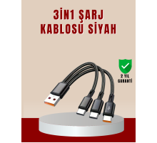 3’ü 1 Arada Hızlı Şarj Kablosu – iOS Android Type-C Uyumlu