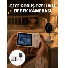 Gece Görüşlü Kablosuz Bebek Monitörü Ağlama ve Hareket Algılama Yeni Nesil