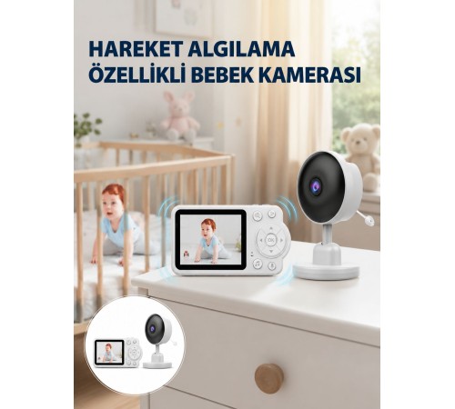Gece Görüşlü Bebek Kamerası Ninni ve Alarm Özellikli Yeni Nesil