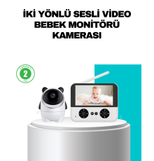 720P Bebek Kamerası Uzaktan Kontrollü Gece Görüşlü Monitör