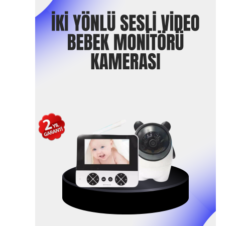 720P Bebek Kamerası Uzaktan Kontrollü Gece Görüşlü Monitör