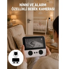Uzaktan Kontrollü HD Bebek Kamerası Zoom ve Sıcaklık Sensörlü Yeni Nesil