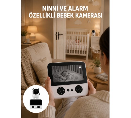 Uzaktan Kontrollü HD Bebek Kamerası Zoom ve Sıcaklık Sensörlü Yeni Nesil