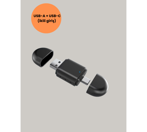 Kablosuz CarPlay ve Android Auto Dönüştürücü – USB-A & Type-C Girişli Akıllı Adaptör