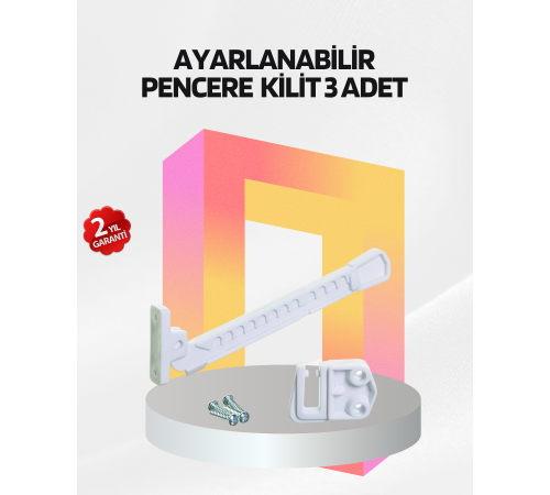 Cam Pencere Güvenlik Kilidi Açılma Sınırlayıcı Aparat 3 Adet