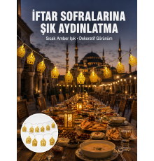 Dekoratif Ramazan LED Işık Pilli Cami Tasarımlı Zincir Aydınlatma Yeni Nesil
