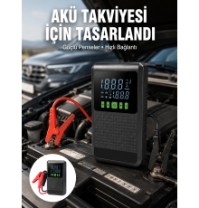 4’ü 1 Arada Jump Starter Hava Kompresörü Powerbank ve LED Fener Yeni Nesil
