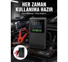 Taşınabilir Araç Akü Şarj Takviye Cihazı 150 PSI Dijital Kompresör Yeni Nesil
