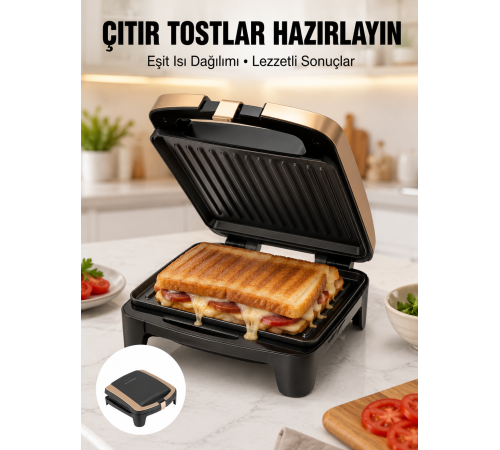 Tost Makinesi Ev Tipi Pratik Kullanım 4 Tost Kapasiteli Yeni Nesil