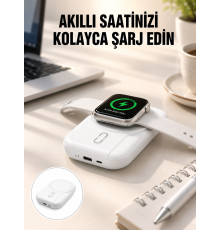 Kablosuz ve Kablolu Şarj Destekli 10000 mAh Taşınabilir Powerbank Yeni Nesil