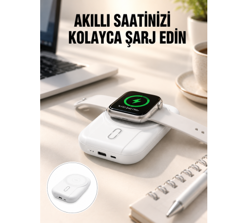 Kablosuz ve Kablolu Şarj Destekli 10000 mAh Taşınabilir Powerbank Yeni Nesil