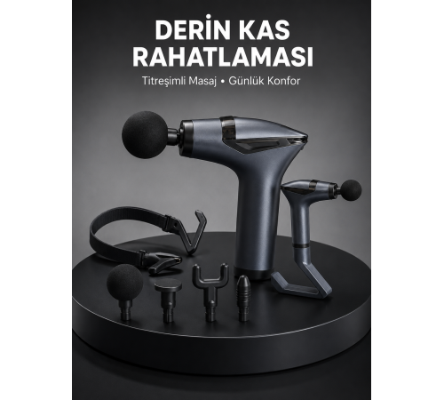 Taşınabilir 3in1 Masaj Aleti Şarjlı Titreşimli Esneme Bantlı Yeni Nesil