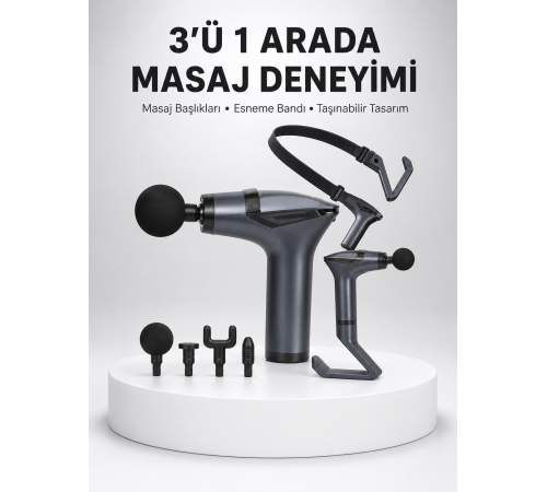 Titreşimli Şarjlı Masaj Aleti 3in1 Fonksiyonel Çok Amaçlı Model Yeni Nesil