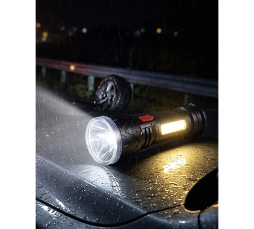 Uzun Menzilli Işıldak Şarjlı 9 LED 4 Kademeli Aydınlatma