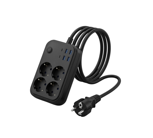 Akım Korumalı Çoklu Priz 4 USB 2 Type C 4 Priz Güvenli ve Hızlı Şarj