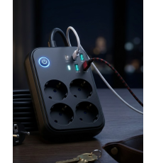 Akım Korumalı Uzatma Prizi 4 USB 2 Type C Dayanıklı ve Güvenli Tasarım