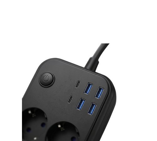 Akım Korumalı Uzatma Prizi 4 USB 2 Type C Dayanıklı ve Güvenli Tasarım