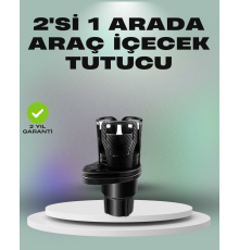 Araba Çift Bardak Tutucu 360° Dönebilen İkisi Bir Arada Ayarlanabilir