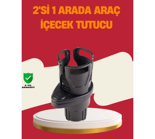 Otomobil Bardak Tutucu İkisi Bir Arada 360° Dönebilen Geniş Kapasiteli
