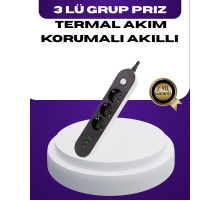 USB Yuvalı Anahtarlı Üçlü Priz 2 Metre Kablolu