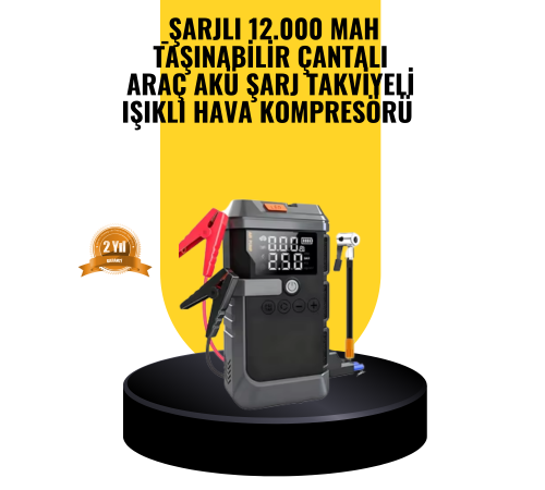 Işıklı Hava Kompresörlü Taşınabilir Akü Takviye Ünitesi