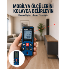 50 Metre Lazer Ölçüm Cihazı Alan ve Mesafe Hesaplama Yeni Nesil