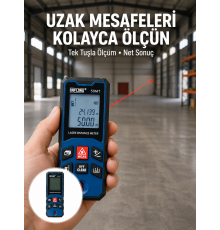 Profesyonel Lazer Metre Hassas Ölçüm ve Dijital Ekran Yeni Nesil