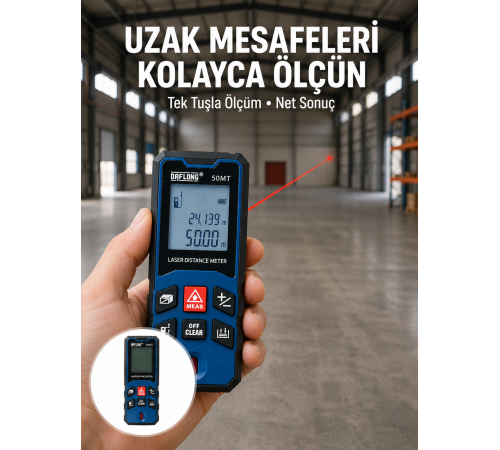 Profesyonel Lazer Metre Hassas Ölçüm ve Dijital Ekran Yeni Nesil