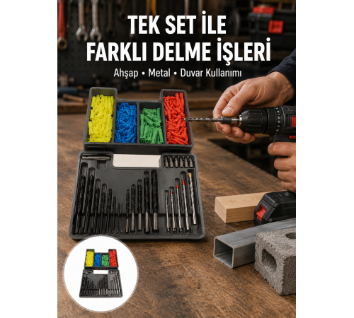 Matkap Ucu Seti Organizerli Çok Amaçlı Delme Uçları Yeni Nesil