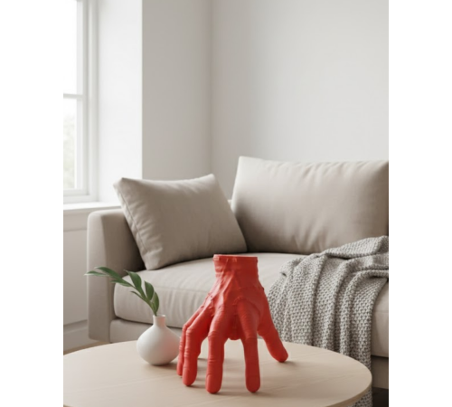 3D Dekoratif Kırmızı El Biblo 17x16 cm Modern Ev Aksesuarı