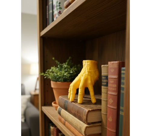 3D Sarı El Dekoratif Biblo 17x16 cm Modern Ev Aksesuarı