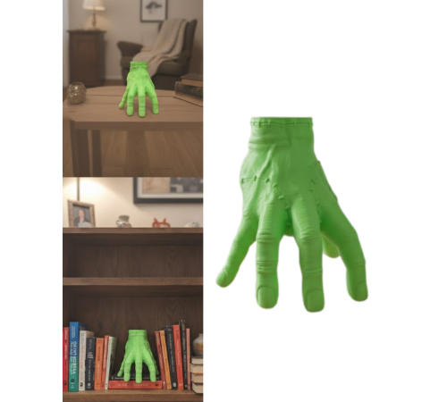 3D Yeşil El Biblo 27x22 cm Dikkat Çekici Ev Dekorasyonu