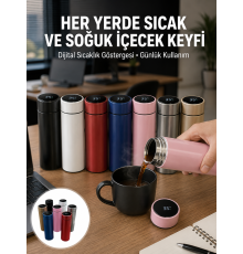 Uzun Süre Isı Koruma Sağlayan Dijital Göstergeli Termos Yeni Nesil