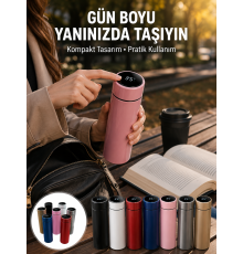 LED Sıcaklık Ölçerli 250 ml Yalıtımlı Termos Şişe Yeni Nesil